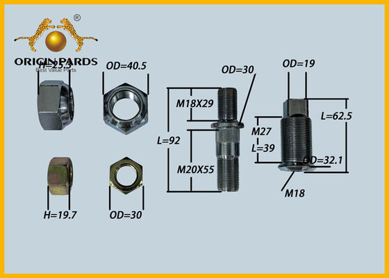 ORIGIN PARDS Wheel Bolt Kit 8970170442 Include 4 Parts Rear Left Brake Drum Wheel Rim Fixed Isuzu NQR NLR Truck 4HK1 4HG1 Engine